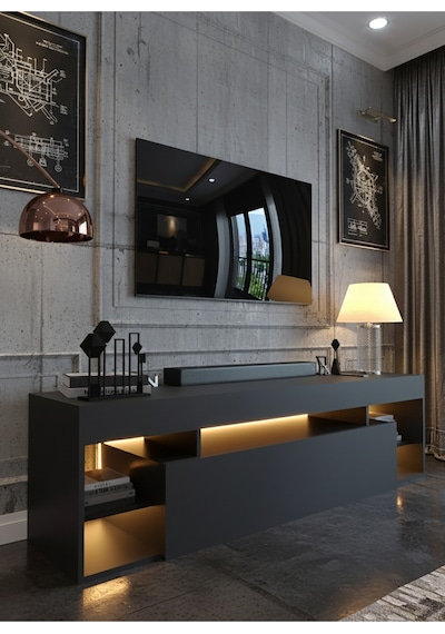 Resital Ledli Tv Ünitesi L1502-4 Antrasit Antrasit