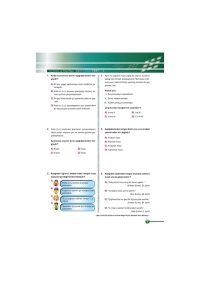 8. Sınıf LGS Din Kültürü ve Ahlak Bilgisi Sınav KoçU PEKİŞTİRME