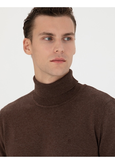 Pierre Cardin Erkek Kahverengi Triko Kazak 50276162-vr158 Kahverengi
