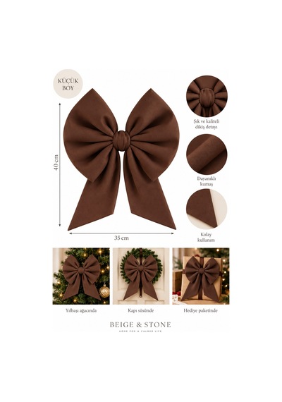 Küçük Boy Kahverengi Kumaş Yılbaşı Fiyongu 35x40 Cm Noel Yılbaşı Çam Ağacı Kapı Duvar Dekoratif Süs Çok Renkli - 929451580 Küçük Boy Kahverengi Kumaş Yılbaşı Fiyongu 35x40 Cm Noel Yılbaşı Çam Ağacı Kapı Duvar Dekoratif Süs Çok Renkli - 929451580