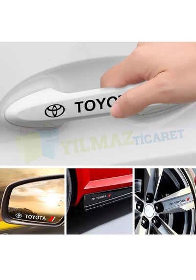 Toyota Logo Kapı Kolu Jant Ayna Oto Sticker Yapıştırma 4 Adet 13 Cm