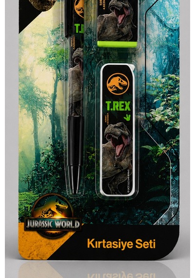 X Dekomus Lisanslı Jurassic World 3'lü Kırtasiye Seti 0.7 Mm Uçlu Kalem,silgi Ve Uç Seti Diğer