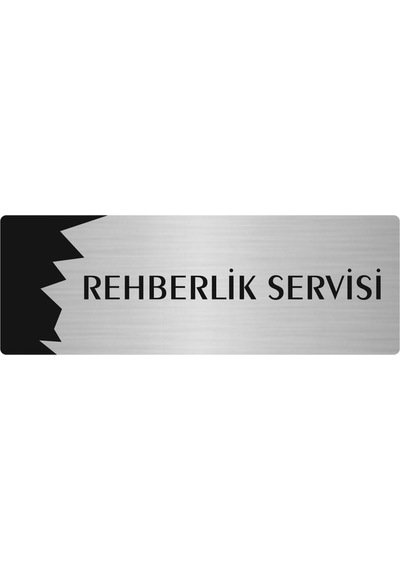 Metal Departman Kapı İsimliği, Yönlendirme Levhası Rehberlik Servisi 5x20 Cm Gümüş Renk