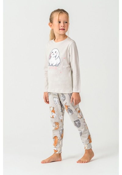 Rolypoly Kız Çocuk Gri Pijama Takım Gri