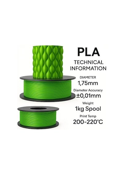 Filetto Pla+ Filament 1.75mm 1 Kg - Açık Yeşil