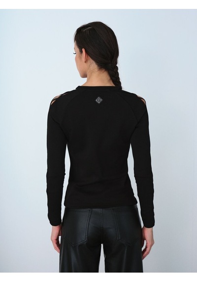LOFT Slim Fit Kadın Tshirt U.kol Lf2037298 Q1.v1 Siyah