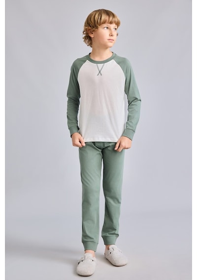 Defacto %100 Pamuk Bisiklet Yaka Reglan Uzun Kollu Üst Lastik Paça Alt 2li Pijama Takımı Erkek Çocuk I1443a826aukh458 Haki-kh458 Defacto %100 Pamuk Bisiklet Yaka Reglan Uzun Kollu Üst Lastik Paça Alt 2li Pijama Takımı Erkek Çocuk I1443a826aukh458 Haki-kh458