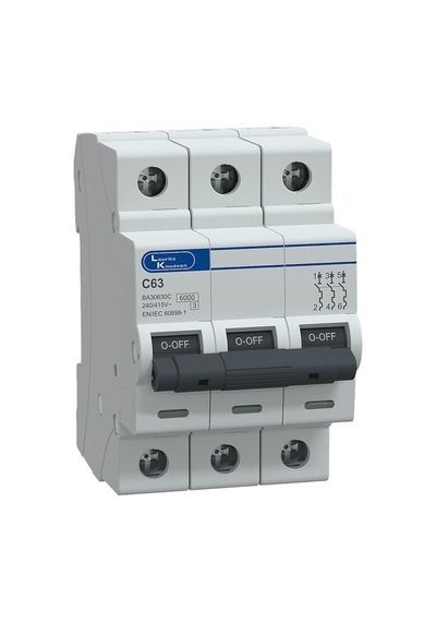 Ba30630c - 63a, 6ka, C, 3p Mcb, Otomatik Sigorta