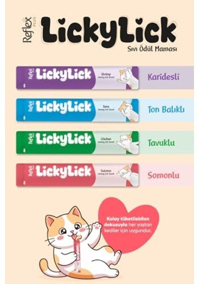 Ayrex Reflex Plus Lickylick Kedi Sıvı Ödül Maması 15g X 72 Adet