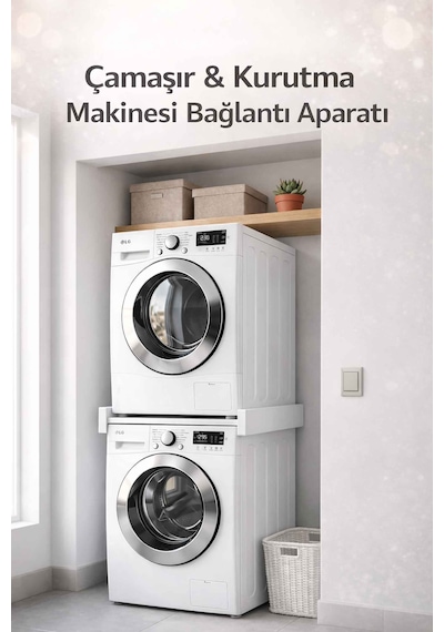 İmt Aksesuar Çamaşır Makinesi Dolabı Çamaşır Ve Kurutma Makinesi Üst Üste Sabitleme Bağlantı Aparatı Beyaz İmt Aksesuar Çamaşır Makinesi Dolabı Çamaşır Ve Kurutma Makinesi Üst Üste Sabitleme Bağlantı Aparatı Beyaz
