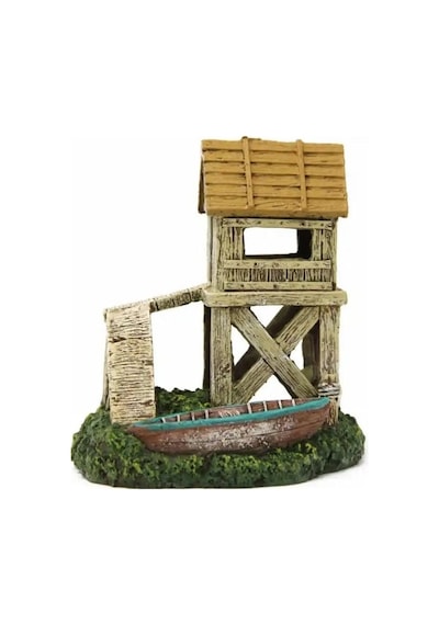 Chicos Ch10186 Balıkçı Evi Ve Sandal - Akvaryum Dekoru