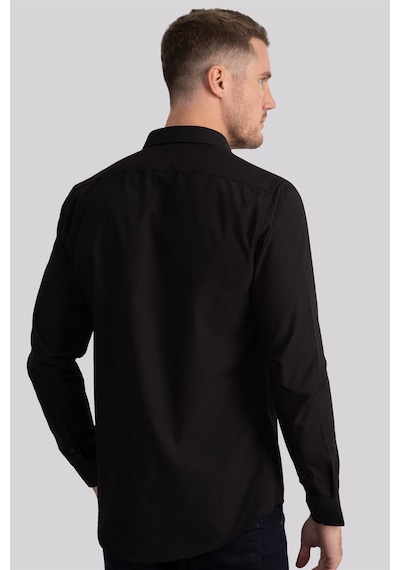 Tudors Slim Fit Dar Kesim Tery Cotton Erkek Gömlek-23404 Siyah Tudors Slim Fit Dar Kesim Tery Cotton Erkek Gömlek-23404 Siyah