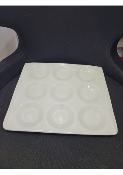 27x29cm Beyaz Porselen Kahvaltılık Sunumluk İskele Meze 1 Adet Beyaz