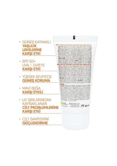 Tüm Cilt Tipleri Için Leke Ve Yaşlanma Karşıtı Güneş Kremi Spf 50 50 Ml