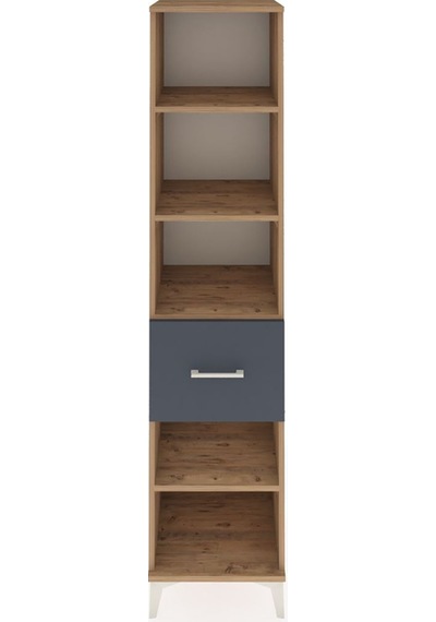 Hyperion Dolap 4 Raflı Tek Çekmeceli 44x44x195 Çam-antrasit Atlas Çam