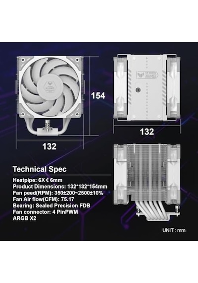 Scythe Mugen 6 Tuf Gamıng Edıtıon Beyaz, 120mm Wonder Tornado Fanlı Sessiz Hava Soğutucu, Intel Lga 1700 & Amd Am5/am4 Uyumlu Tower Soğutucu