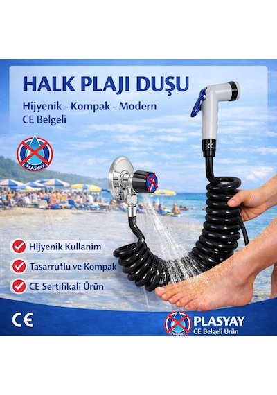 Plasyay Spiral Şattaf Bide Başlıklı Taharet Matik 1.5 Metre