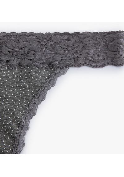 Koton Tanga Külot Dantelli Puantiyeli Gri Desenli 4slk30110mk Gri