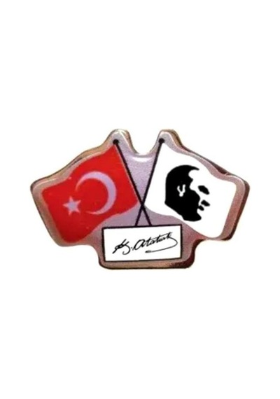 Vatan Rozet İkili Bayraklı Atalı İmza Vt627 (30 Lu)