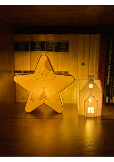 Xmas Star Işıklı Dekor Şık Ve Modern Yeni Yıl Tasarımı Led Mum Hediyeli Set