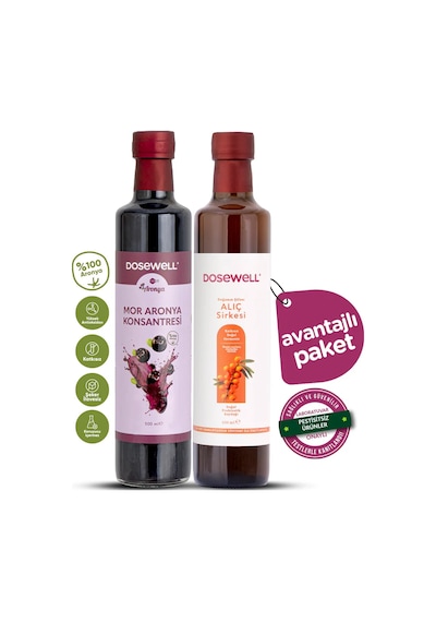 Dosewell Mor Aronya Konsantresi ve Alıç Sirkesi 2 x 500 ML