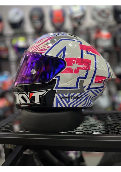 Kyt NZ-Race Espergaro +1 İrıdyum Vizör Motosiklet Kaskı Pembe