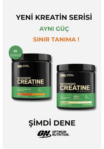 Kreatin Seti Portakal Aromalı Ve Aromasız 55 Servis Mikronize Toz