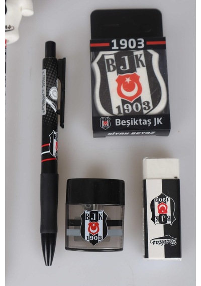 "dekomus Cep Defteri Hediyeli" Lisanslı Beşiktaş Kırtasiye Seti Silgi Tepeli Kurşun Kalem,versatil Uçlu Kalem,2 Adet Silgi Ahşap