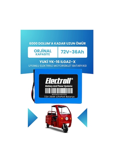Yuki Yk-16 Ilgaz-x Uyumlu Batarya Standart Kapasite Lifepo4 72v 36ah Elektrikli Motorsiklet Bataryası