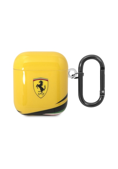 Apple Uyumlu AirPods Kılıf Ferrari Lisanslı Iml Baskılı Klasik Logolu Kılıf Sarı