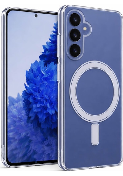 Samsung Galaxy S25 Fe Uyumlu Kamera Korumalı Magsafe Wireless Şarj Özellikli Lüks Şeffaf Silikon Telefon Kılıfı