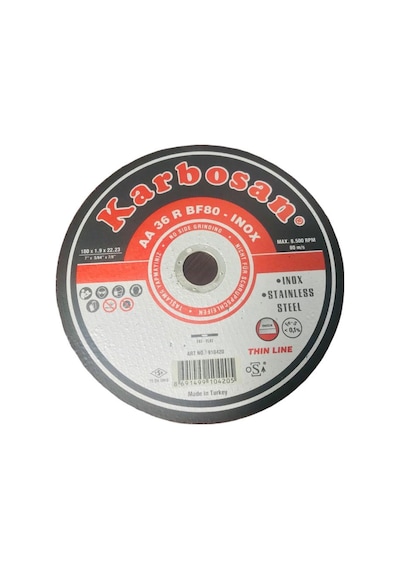 Karbosan 180 x 1.9 İnox Paslanmaz Kesme Taşı 25 Adet