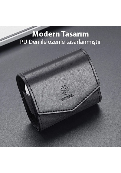 Northcity Dux Ducis Mix Series Apple Uyumlu Airpods 3 İçin Premium Mıknatıslı Deri Kılıf- 5775 Kırmızı