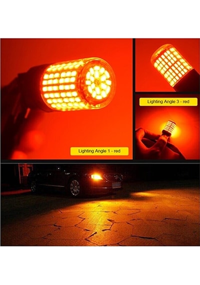 P21W 1156 Tek Duy Led Ba15S 144 Ledli Ultra Güçlü Kırmızı Işık 2