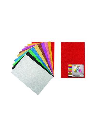 Karışık Renk Simli Eva 10 Adet 20X30 Cm
