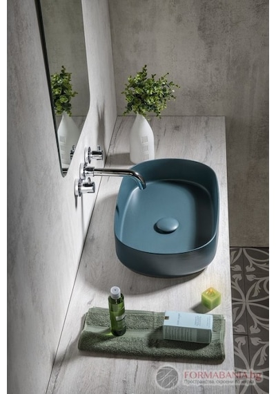 Isvea Infinity Petrol Yeşili Oval Lavabo 55X36 cm