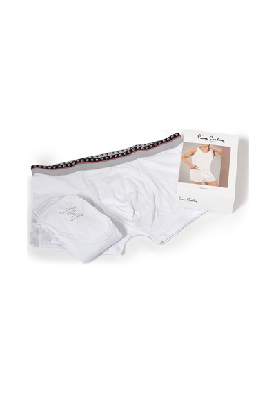Pierre Cardin Erkek Stretch 3 Adet Atlet Boxer Takım Beyaz