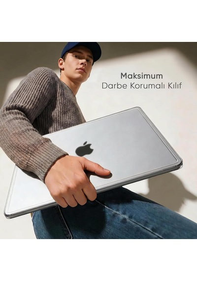 Macbook Air M5/m4/m3/m2 13.6 İnç İle Uyumlu Mat Kılıf Köşe Korumalı Ve Şeffaf Çizgi Detaylı Tasarım 2026/2025/2024/2023/2022 A3449 - A3240 - A3113 - A2681 Şeffaf Belirtilmemiş