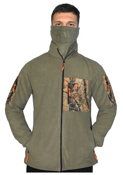 Mysia Outdoor Avcı Tipi Polar Mont Kalın Polar, Kamuflaj Desenli Cepli, Termal Outdoor Mont Açık Haki