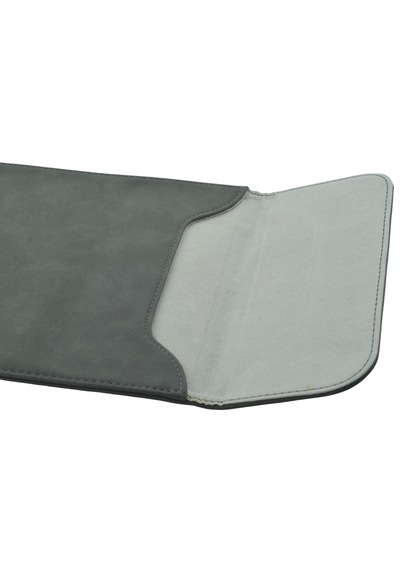 15.4" Deri Mıknatıslı Apple Uyumlu MacBook Koruma Çantası Gri 28,5x39,5cm