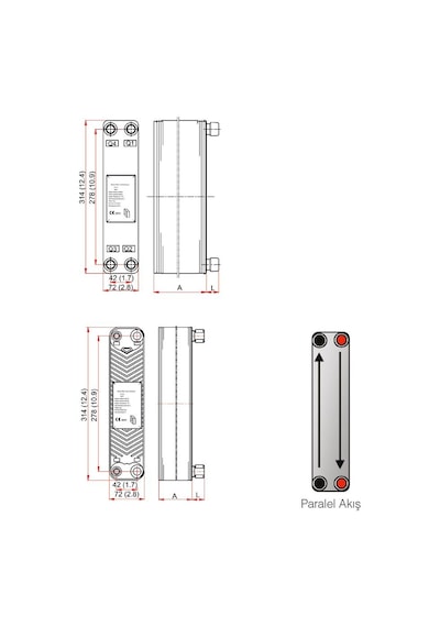 Mıt Mb-04 Lehimli Tip Plakalı Isı Eşanjör (16 Plakalı)