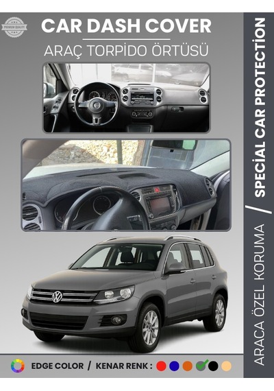 Volkswagen Tıguan 2007-2015 Torpido Örtüsü Ön Göğüs Koruma Torpido Koruma Tam Uyum Araca Özel - 398 Stiloto