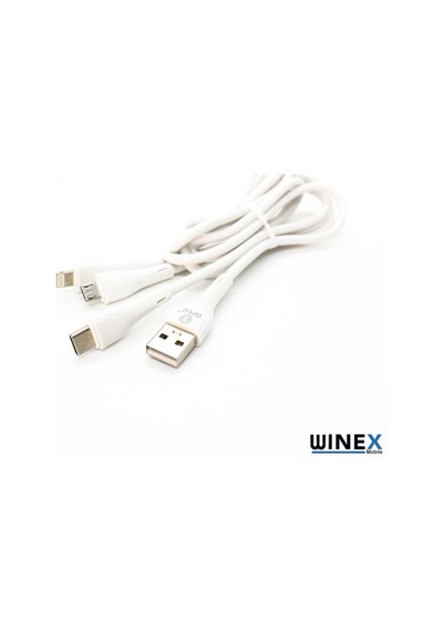 Winex Ca107 3In1 Micro, Lightning, Type-C Data Şarj Kablosu 3.4A