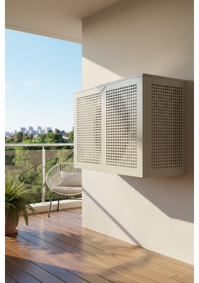Klima Motoru/dış Ünite Gizleme/koruma Kafesi Xl 120x62x150 H Square Açık Gri