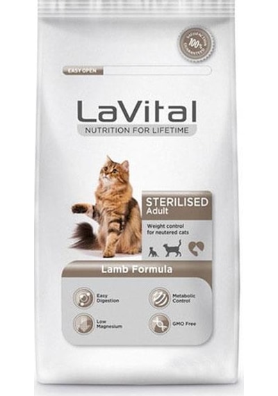 La Vital Sterilesed Kuzu Etli Kısırlaştırılmış Yetişkin Kedi Maması 12 KG