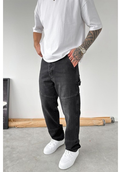 Füme Patch Detaylı Baggy Pantolon