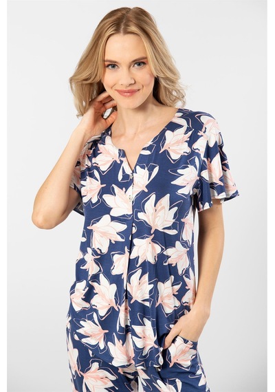 Türen 3606 Kadın Kısa Kollu Pijama Takımı-lacivert Lacivert