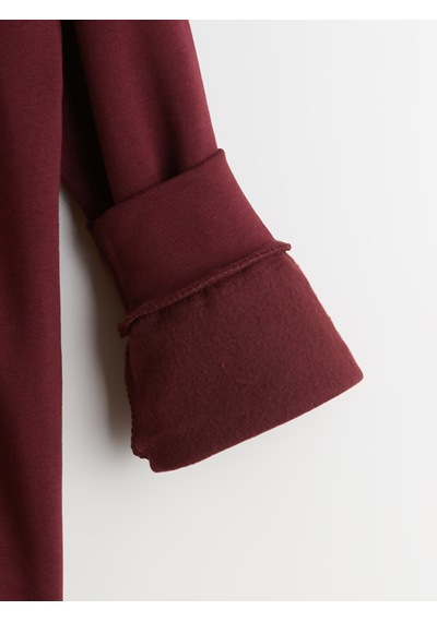 Lcwaıkıkı Classic Bordo Kapüşonlu Uzun Kollu Erkek Fermuarlı Sweatshirt