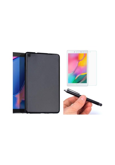 Samsung Galaxy Tab A Sm-t297 Silikon Tablet Kılıfı + Ekran Koruyucu + Basit Dokunmatik Kalem Kapaklı Kılıf