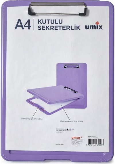 Umix A4 Pp Kutulu Sekreterlik Mor 51013842 Kapaklı Evrak Taşıma Dosyası Kalem Bölmeli Mor